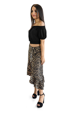 Leopard Midi Wrap Skirt