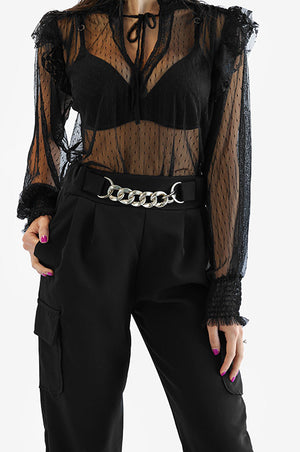 Long Sleeve Mesh Body Suit