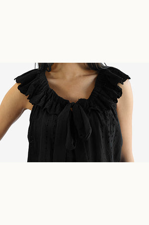 Women's Front Tie Eyelet Sleeveless top