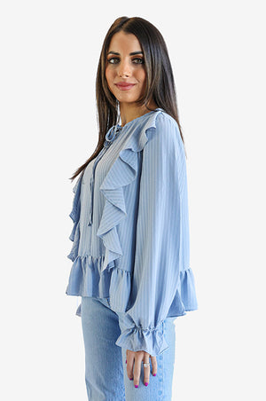 Ruffle Long Sleeves Top